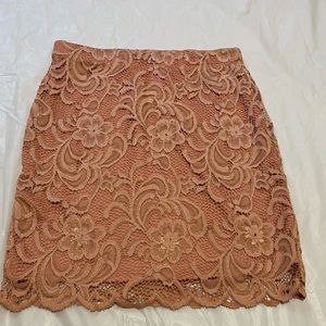 Coral Pink Laced Skirt